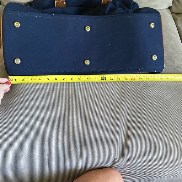 Warner Brothers, canvas, cotton duffel with leather straps, and trim. - Picture 5 of 7